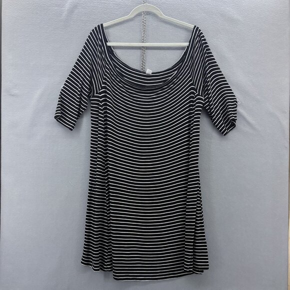 Women’s‎ Old Navy Stretch Striped Black And White Dress XXL Fit & Flare, Flirty - Picture 1 of 8
